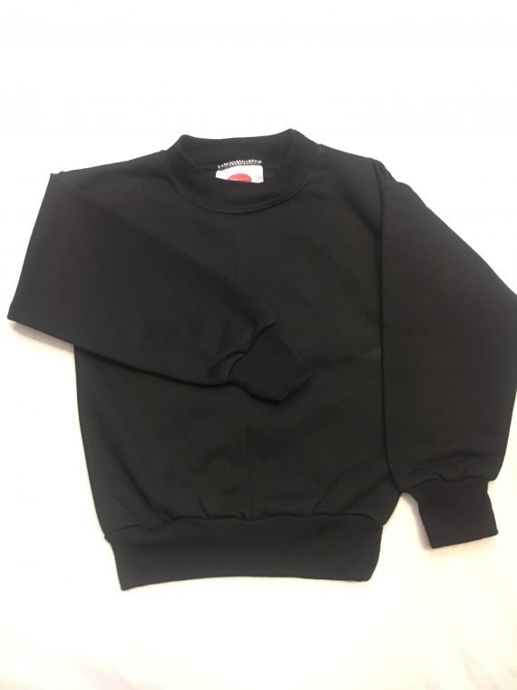 Black Round Neck PE Sweatshirt