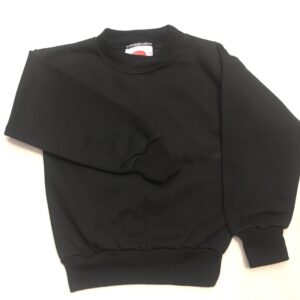 Black Round Neck PE Sweatshirt