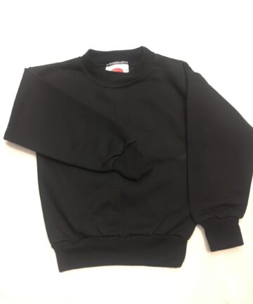 Black Round Neck PE Sweatshirt