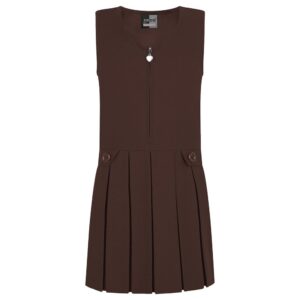 Plain Brown Zip Pinafore