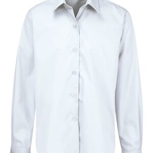 White Long Sleeve Open Neck Twin Pack Blouse