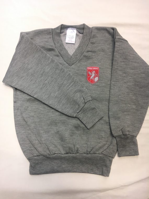 Priestmead School Grey V Neck Sweatshirt