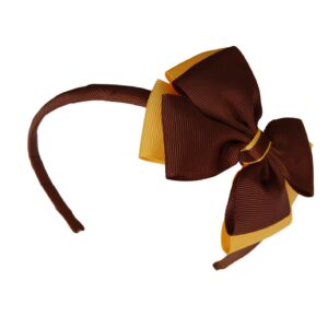 Brown & Yellow Headband with Bow
