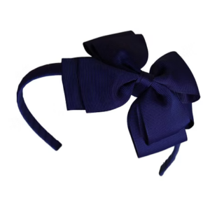 NAVY HEADBAND WITH BOW