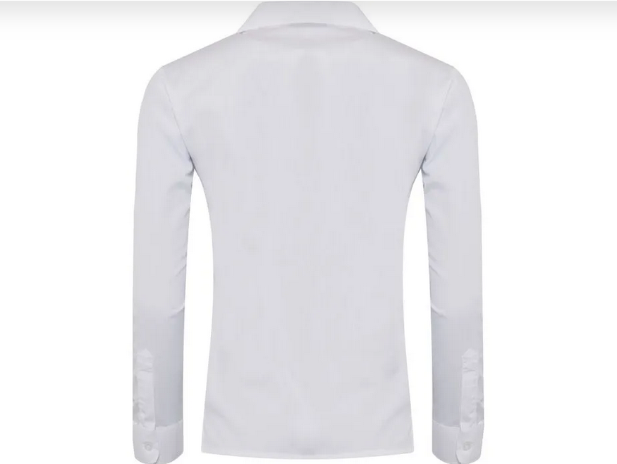 White Long Sleeve Open Neck Twin Pack Blouse - Image 2